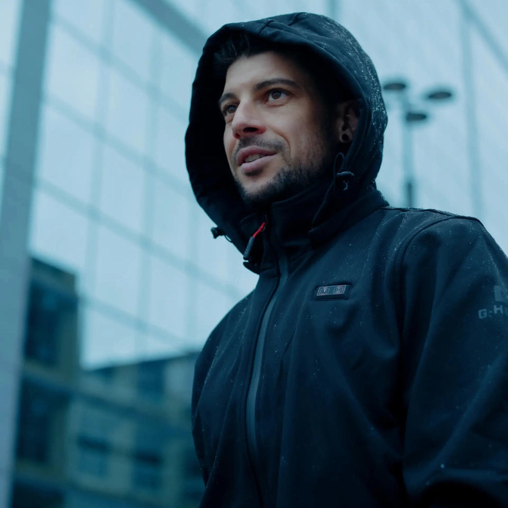 Veste softshell chauffante porté