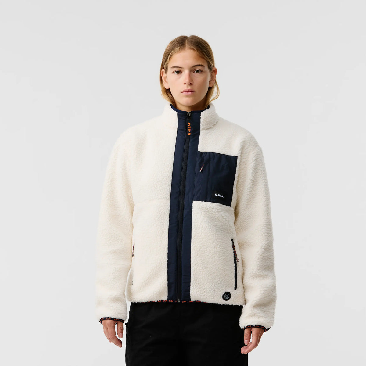 Polaire outdoor blanche chauffante porté femme