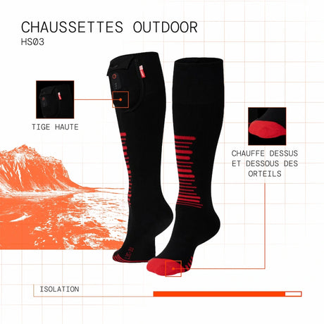 Chaussettes chauffantes outdoor visuel atout fr