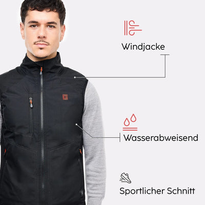 Gilet sportivo riscaldato da uomo con batteria eco-compatibile
