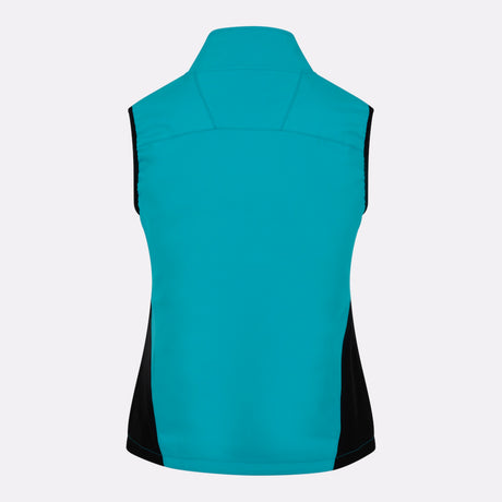 Gilet sport chauffant Femme bleu de dos