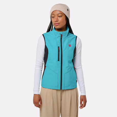 Gilet sport chauffant Femme porté bleu