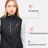 Gilet sportivo riscaldato da donna con batteria eco-compatibile