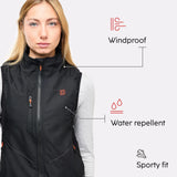 Gilet sportivo riscaldato da donna con batteria eco-compatibile