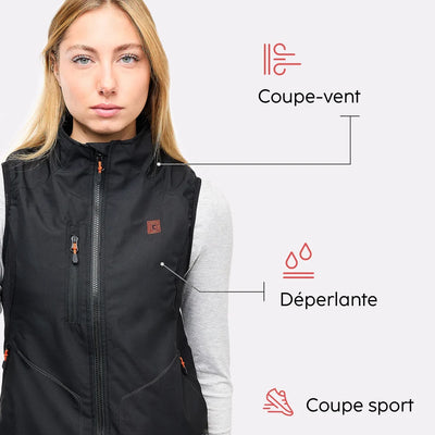 Gilet sportivo riscaldato da donna con batteria eco-compatibile