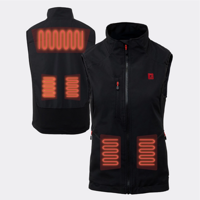 Gilet chauffant de sport zones de chauffe