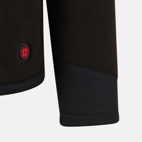 Polaire chauffante CYCLONE noir zoom manche et bouton