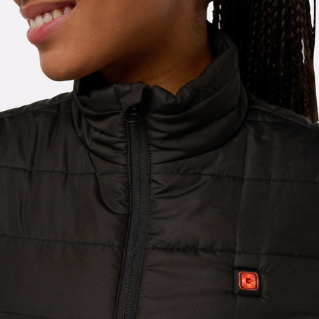 Veste ESSENTIAL chauffante G-Heat porté femme zoom bouton