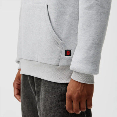 Hoodie à capuche chauffant gris édition limitée zoom bouton et manche