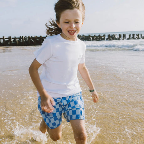 T-shirt rafraîchissant et anti UV enfant blanc porté G-Heat