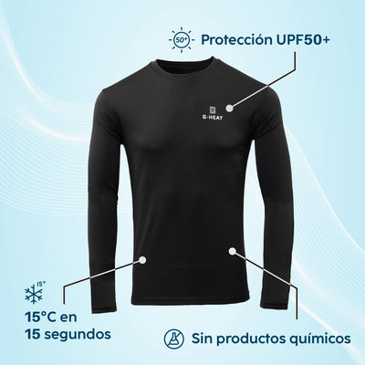 T-shirt da uomo a maniche lunghe anti-UV per il raffreddamento