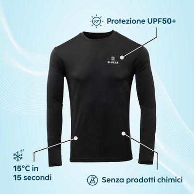 T-shirt da uomo a maniche lunghe anti-UV per il raffreddamento